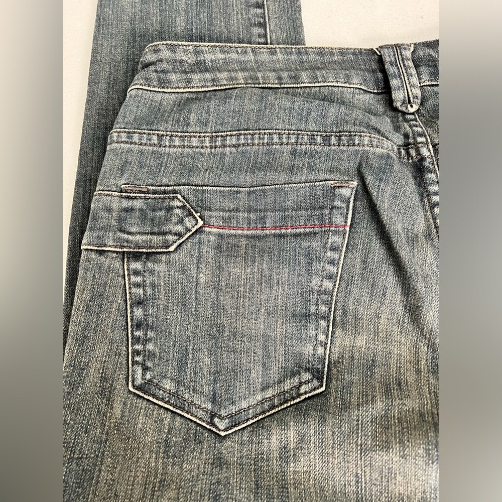 Wrap London Funky Denim Jeans with Light Tan at Top, Size 6 - Picture 11 of 16